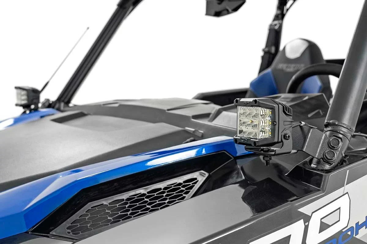 Fits Polaris General XP 4 1000 LED Light Cage Mount 3_ OSRAM Wide Angle 93023